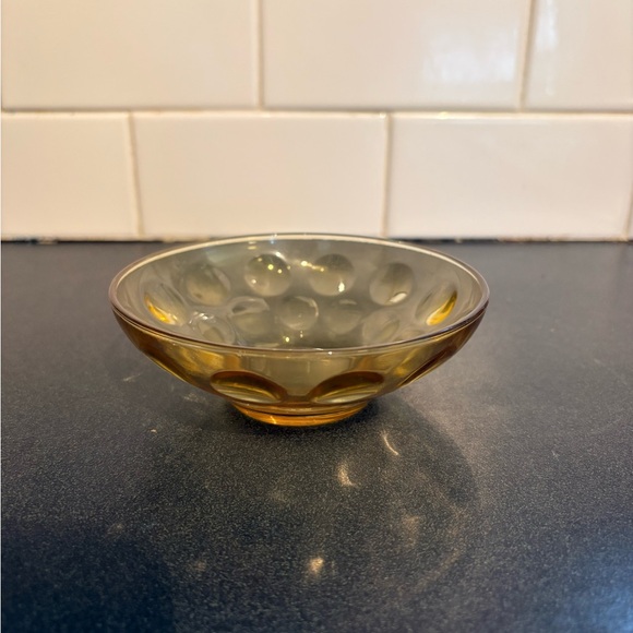 Other - Vintage Hazel Atlas Glass Co Amber ELDORADO DOT Pattern Glass Serving Bowl; 9"
